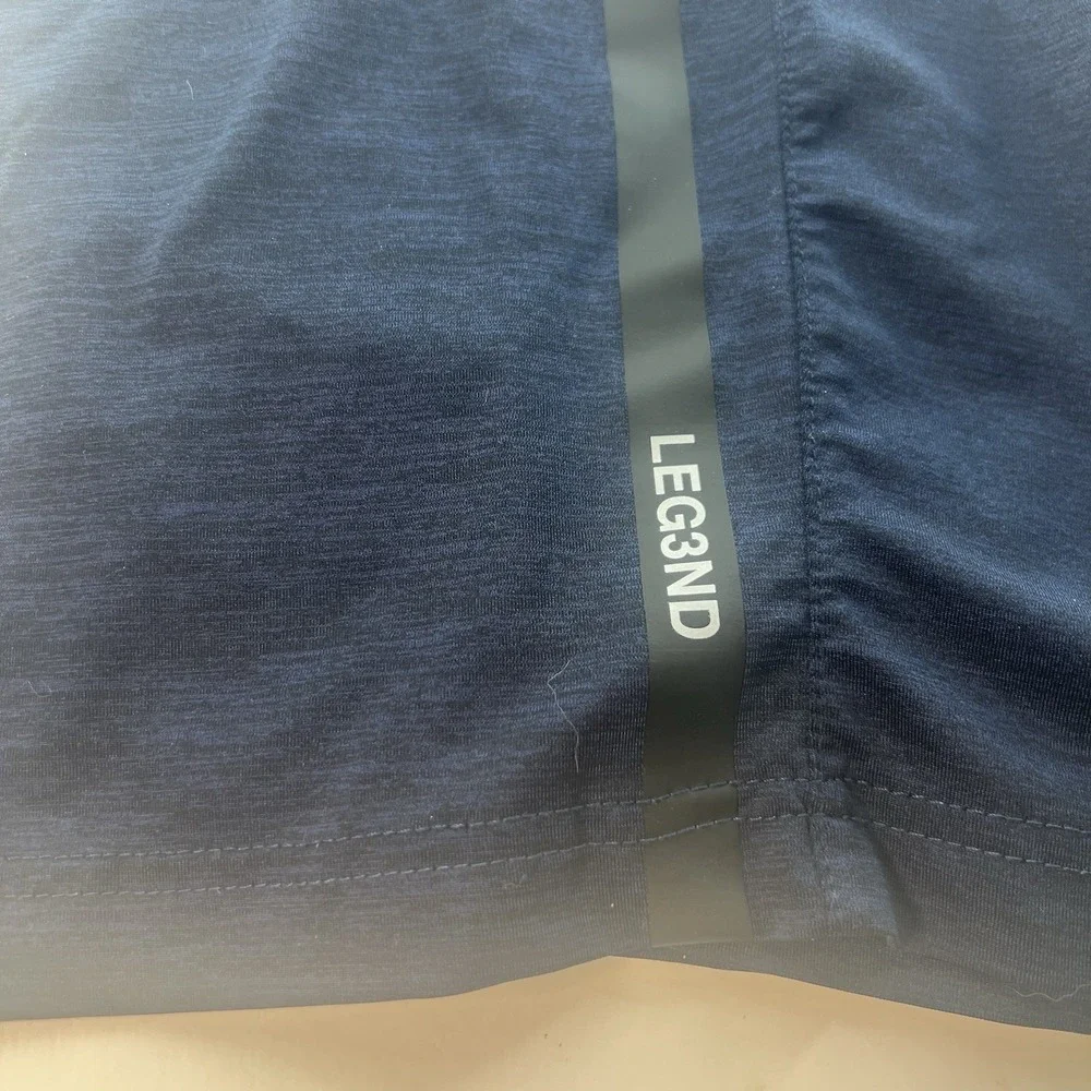 LEG3ND Men's Shorts XL Training Athletic Shorts Large Navy Blue Zipper Pockets - Picture 2 of 12